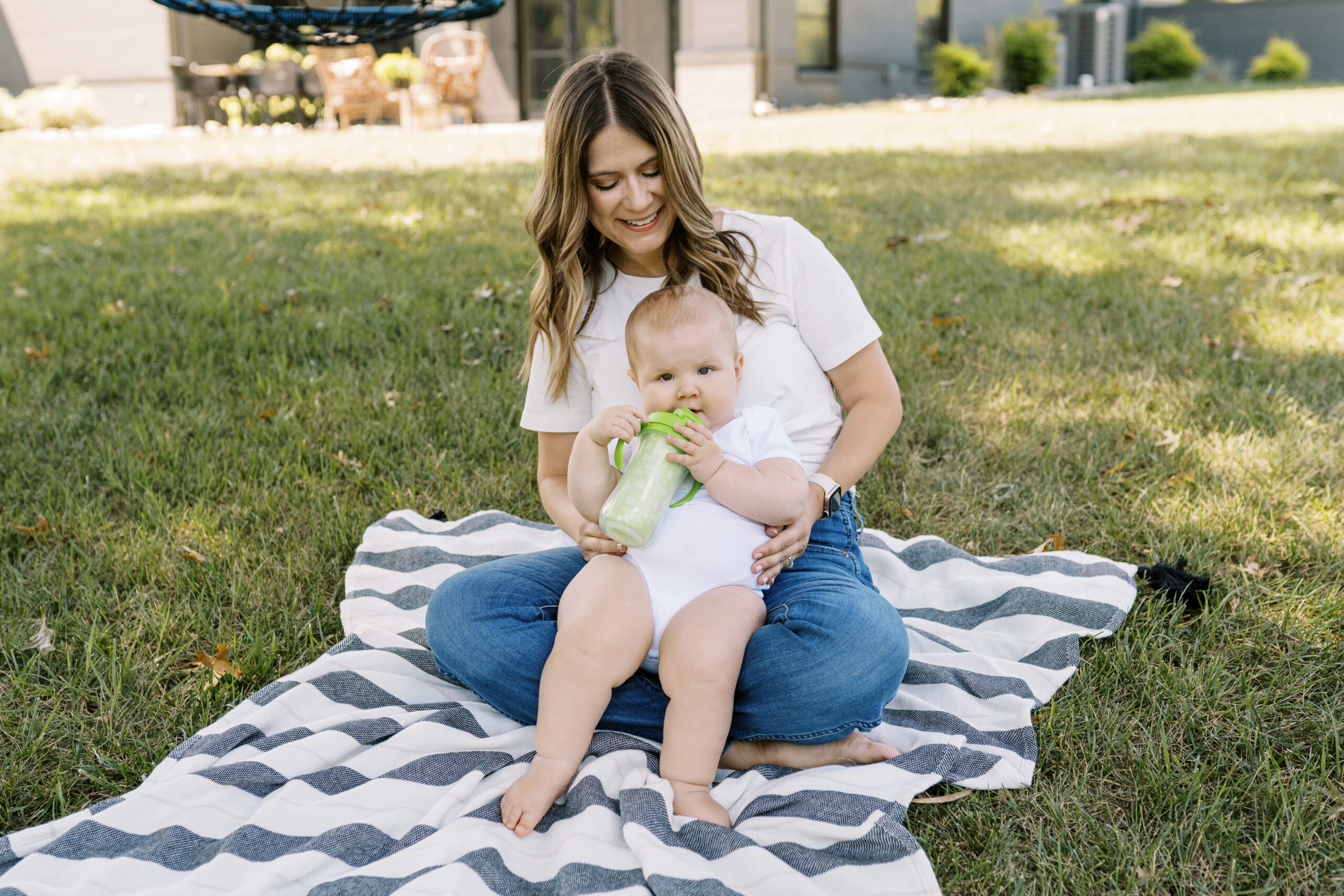 Чашка-термос із трубочкою та ручками, 300 мл, колір зелений «Грибочки» (12м+) - Зображення 6